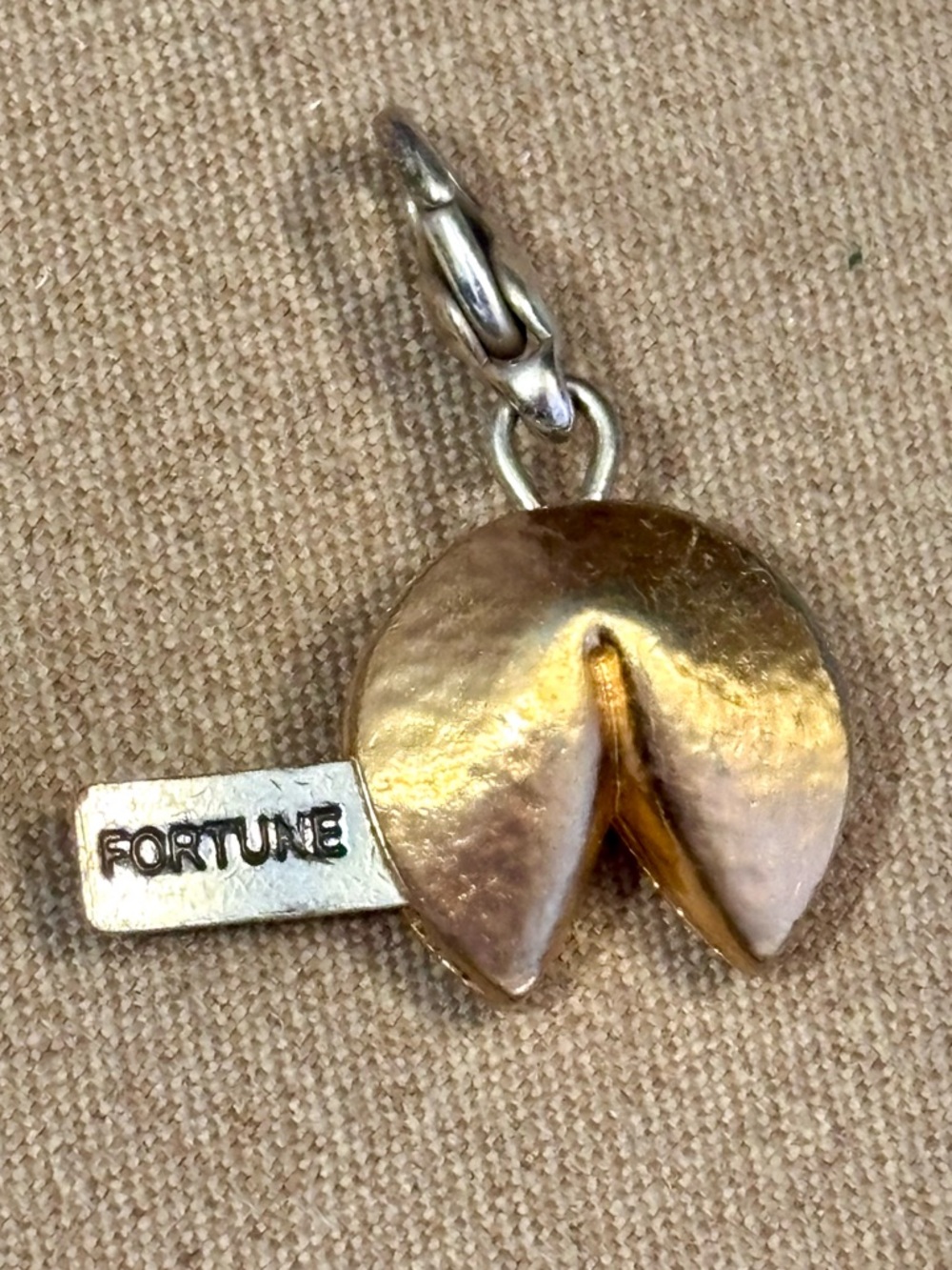 💲⤵️ Brighton Fortune Cookie snap charm Hammered gold Lucky Fortune slip Retired - Picture 2 of 6